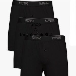 Buffalo David Bitton Black Knit Boxers Mens 3pk Medium Cotton Modal Stretch